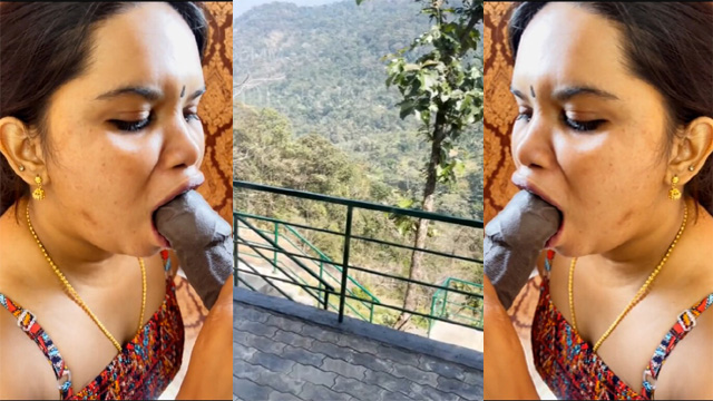 Mallu Aswathy Achu Aunty Blowjob Resort Balcony Leaked MMS